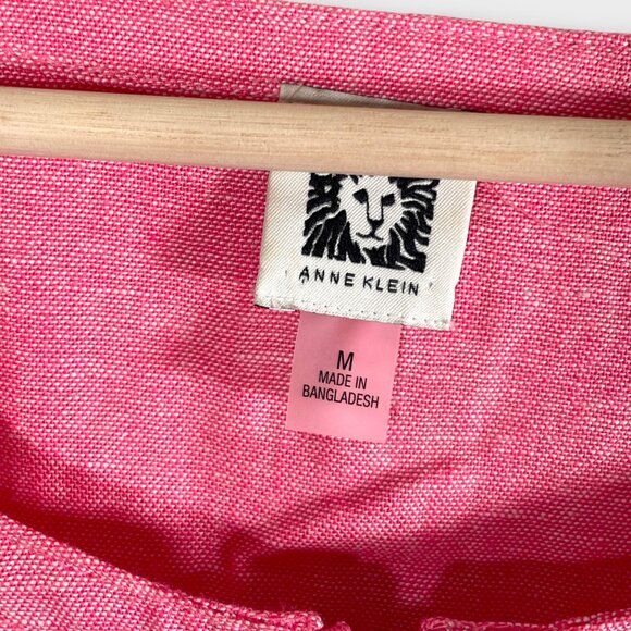 Anne Klein Top MEDIUM Red Casual Short Sleeve - Picture 4 of 8